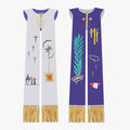 Gothic priest vestments white purple double-sided tie shawl elegant sacred and glorious Catholic ritual ceremony wear supplies - EPHOD