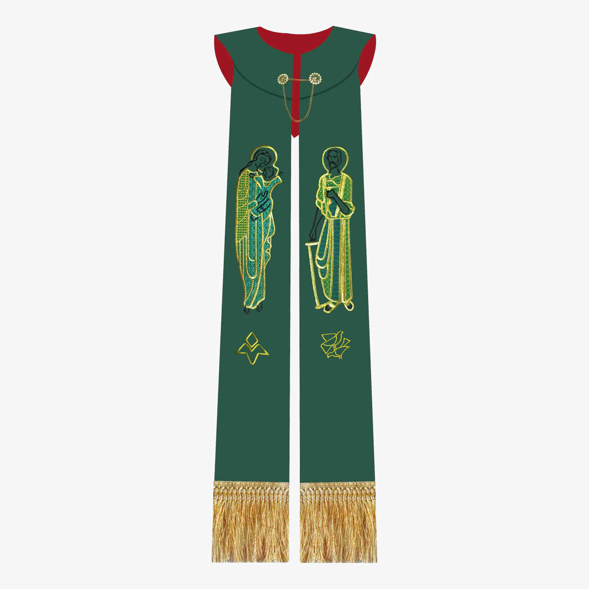 Gothic priest vestments red and green double-sided tie shawl elegant sacred and glorious Catholic ritual supplies