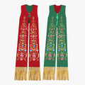Gothic priest vestments red and green double-sided tie shawl exquisite embroidery elegant sacred and glorious Catholic ritual supplies - EPHOD