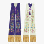 Gothic priest vestments white purple double-sided tie shawl exquisite embroidery elegant sacred and glorious Catholic ritual