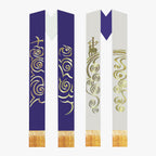 Gothic priest vestments white purple double-sided tie holy belt shawl exquisite embroidery elegant sacred and glorious Catholic