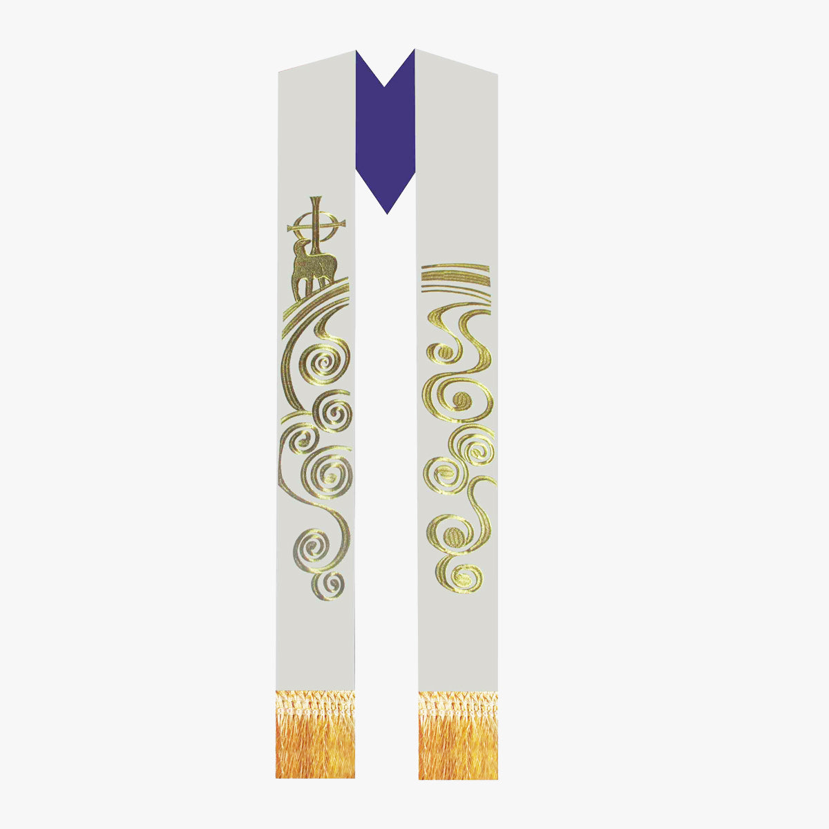 Gothic priest vestments white purple double-sided tie holy belt shawl exquisite embroidery elegant sacred and glorious Catholic