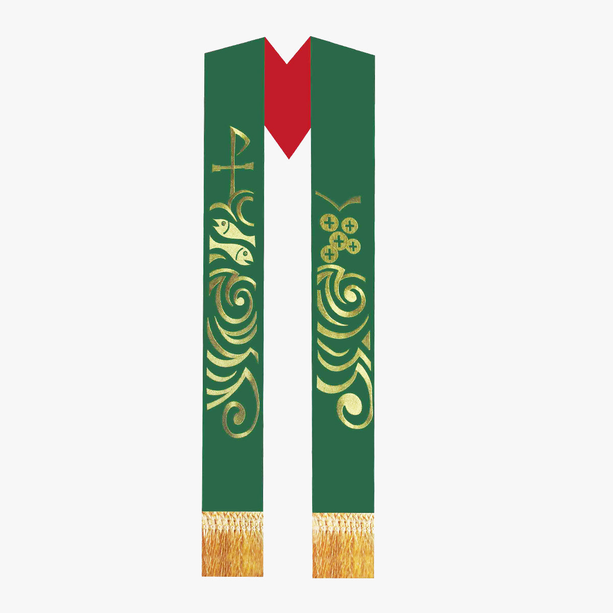 Gothic priest vestments mass red green double-sided tie holy belt shawl exquisite embroidery elegant sacred and glorious Catholic