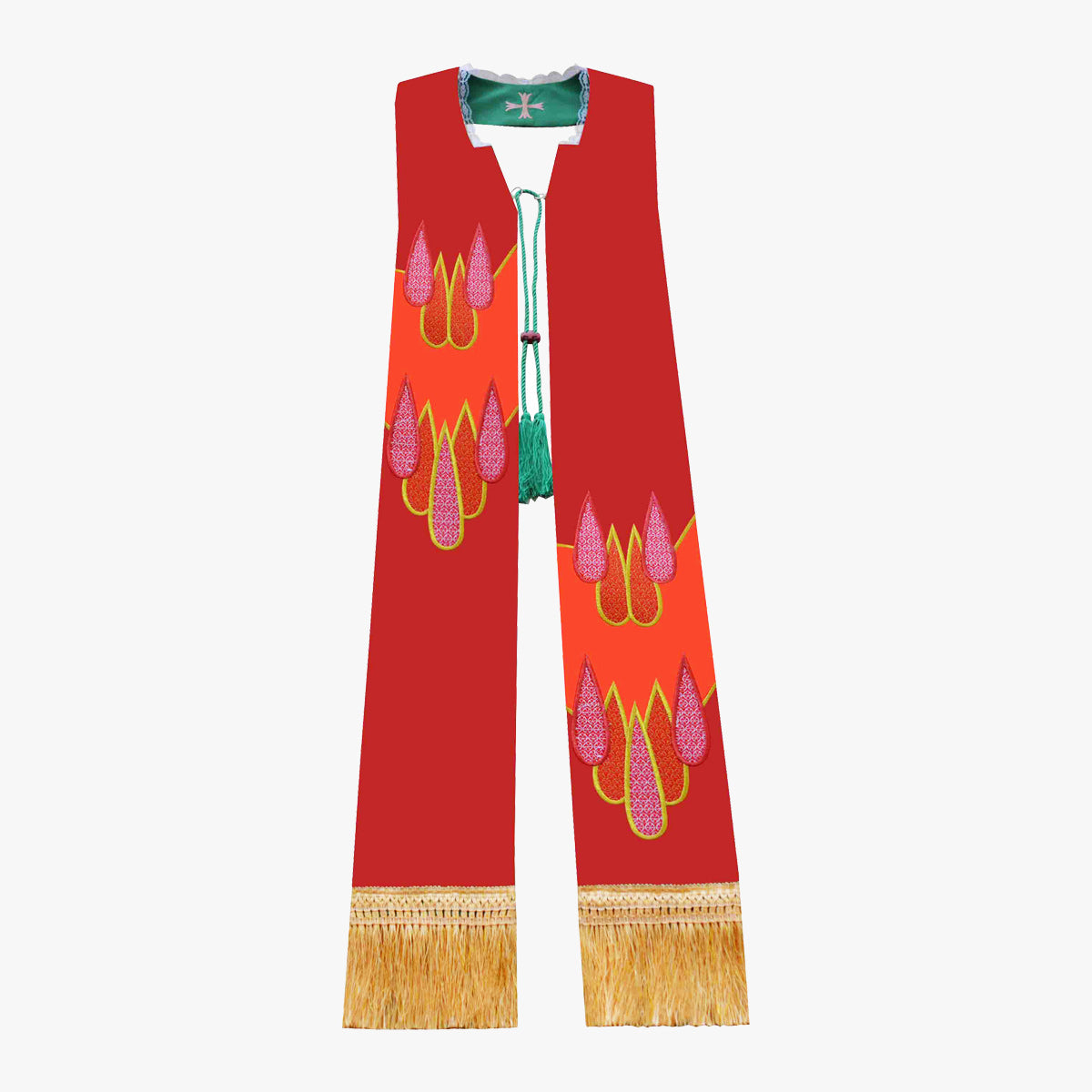 Priest vestments Mass red green double-sided tie holy belt shawl exquisite embroidery elegant sacred and glorious Catholic