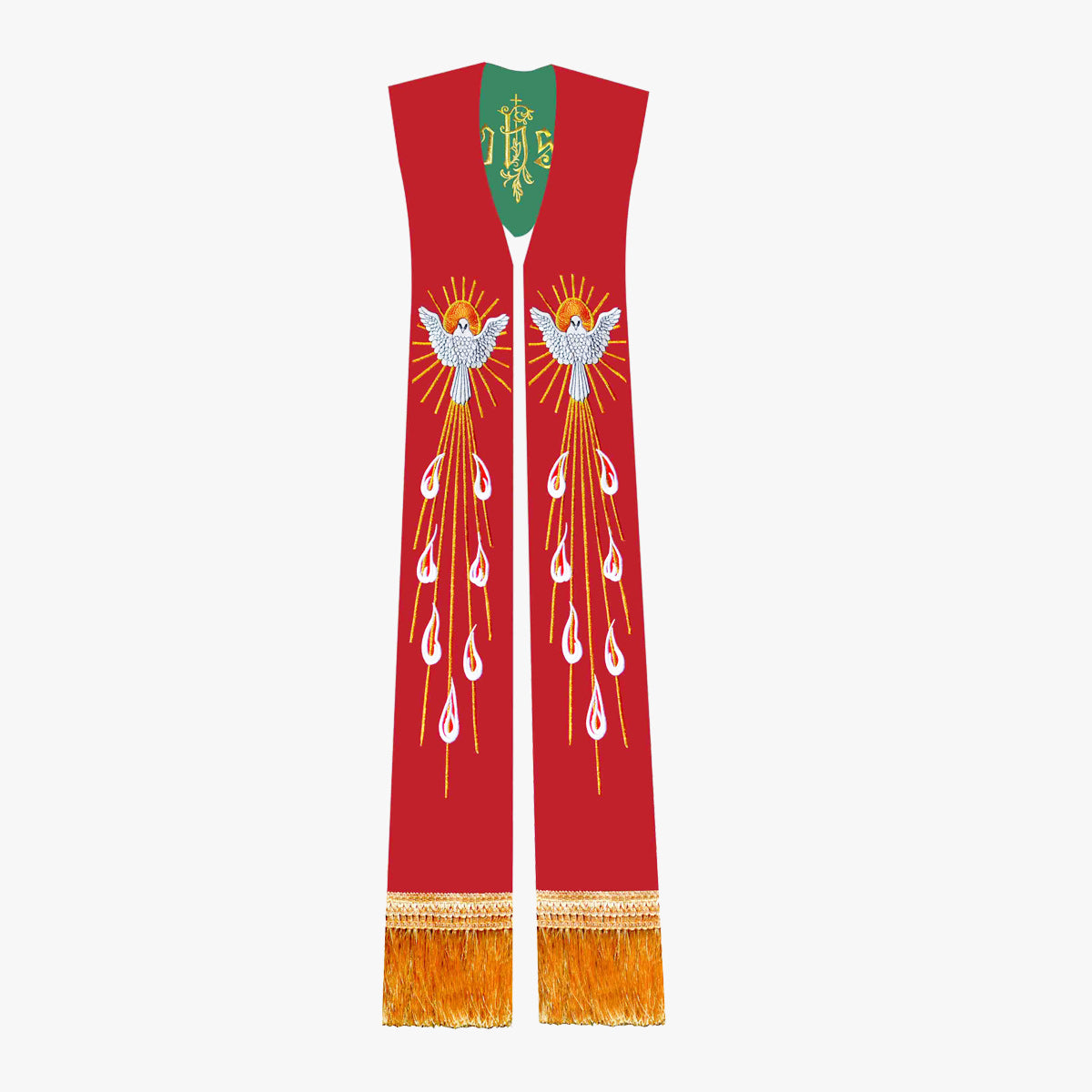 Priest vestments Mass red green double-sided tie holy belt shawl exquisite embroidery elegant sacredness and glory