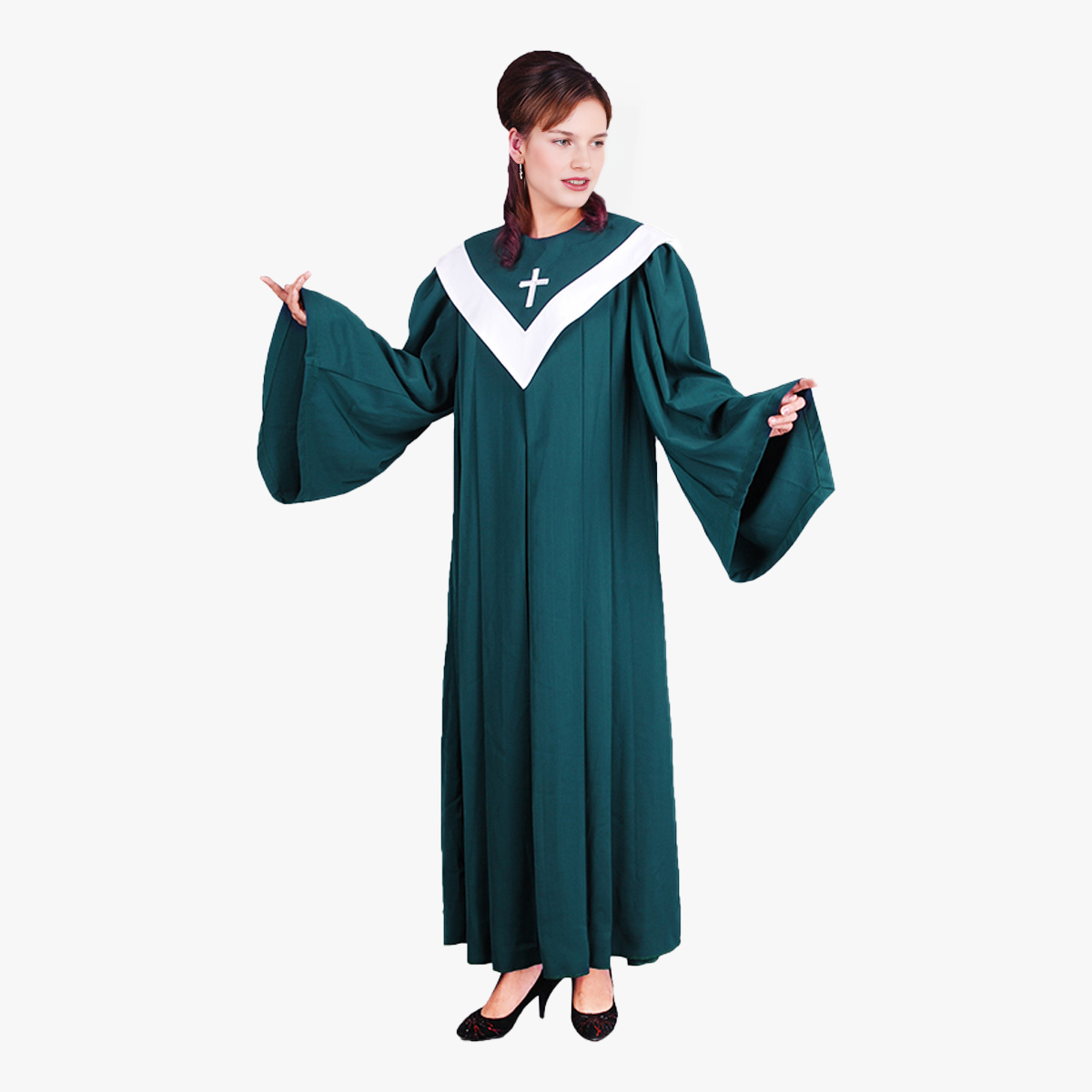 European style colorful new church staff ceremonial clothing cross embroidered clothing detachable triangle collar shawl