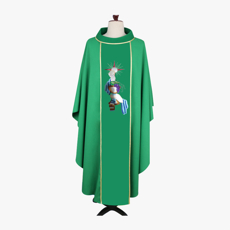 Vietnamese priest's sacrificial garments are beautifully embroidered