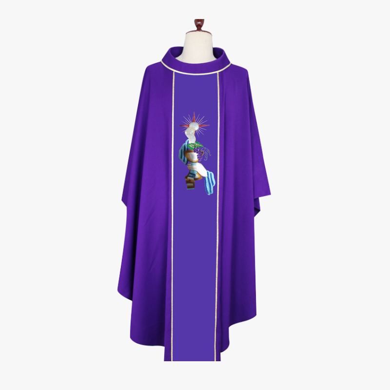 Vietnamese priest's sacrificial garments are beautifully embroidered