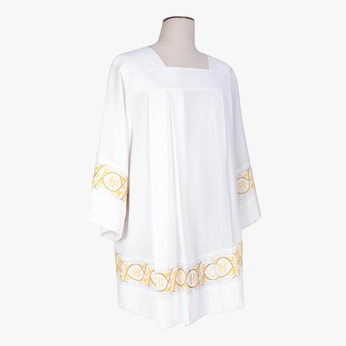 Altar priest white clothes Catholic Christian clothing religious clothing church white clothes white short robe jhs embroidered lace clothing
