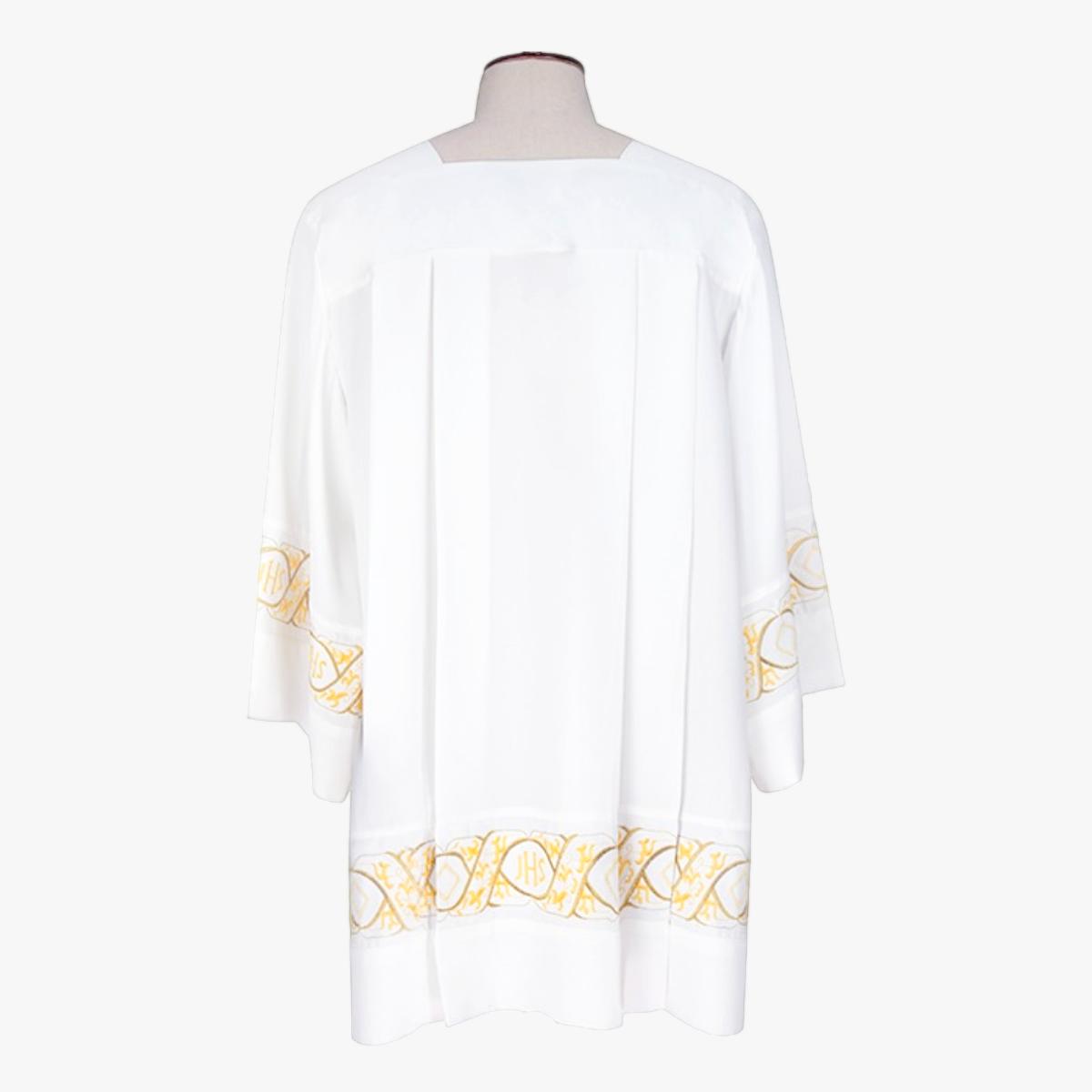 Altar priest white clothes Catholic Christian clothing religious clothing church white clothes white short robe jhs embroidered lace clothing