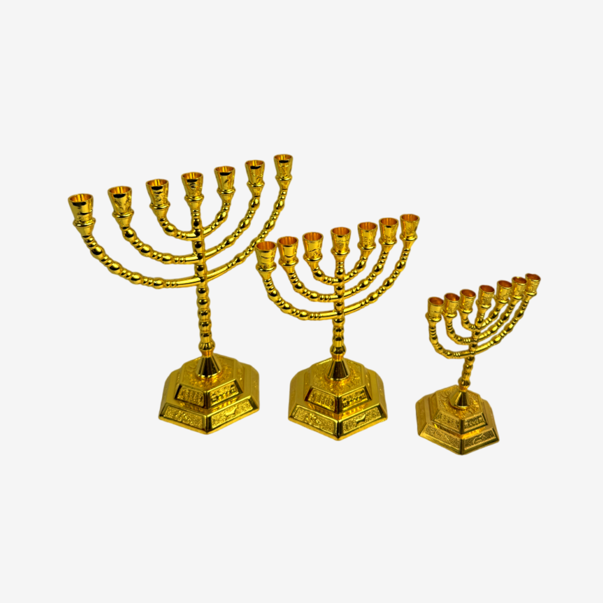 Jewish Israeli gold lamp stand candle holder combined metal crafts seven-head lamp stand ornament decoration - EPHOD