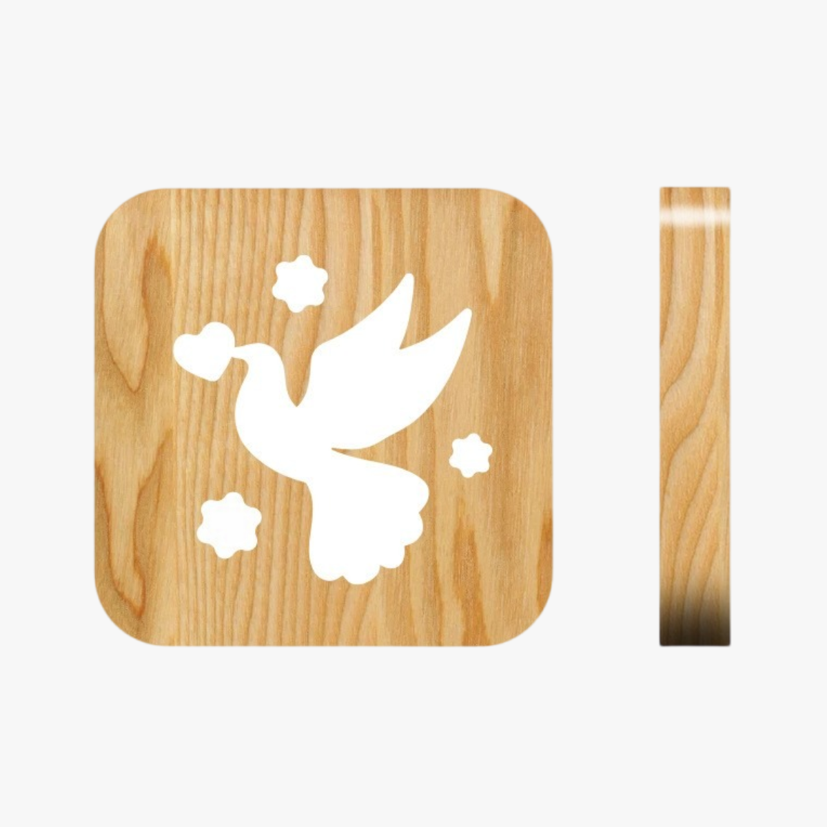 Christian holy gift night light pigeon image hollow carving night light solid wood ornaments - EPHOD