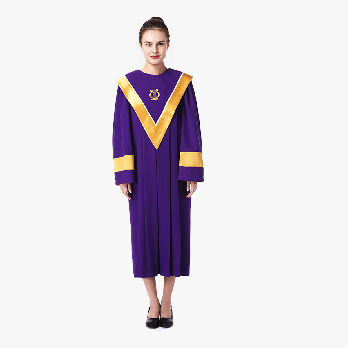 European style colorful new church staff ceremonial clothing gold lampstand embroidery clothing detachable triangle collar shawl