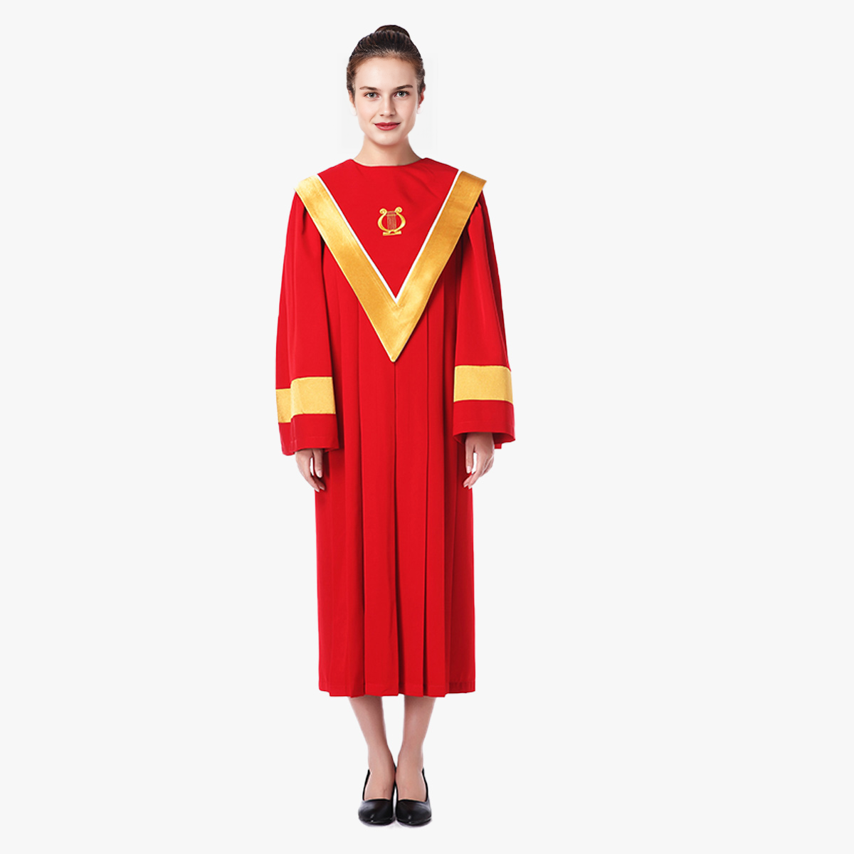 European style colorful new church staff ceremonial clothing gold lampstand embroidery clothing detachable triangle collar shawl