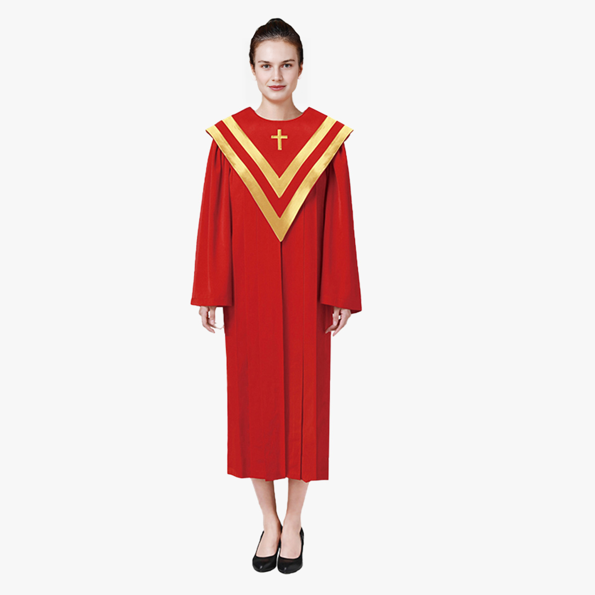 European style colorful new church staff ceremonial clothing cross embroidered clothing detachable double V-neck shawl - EPHOD