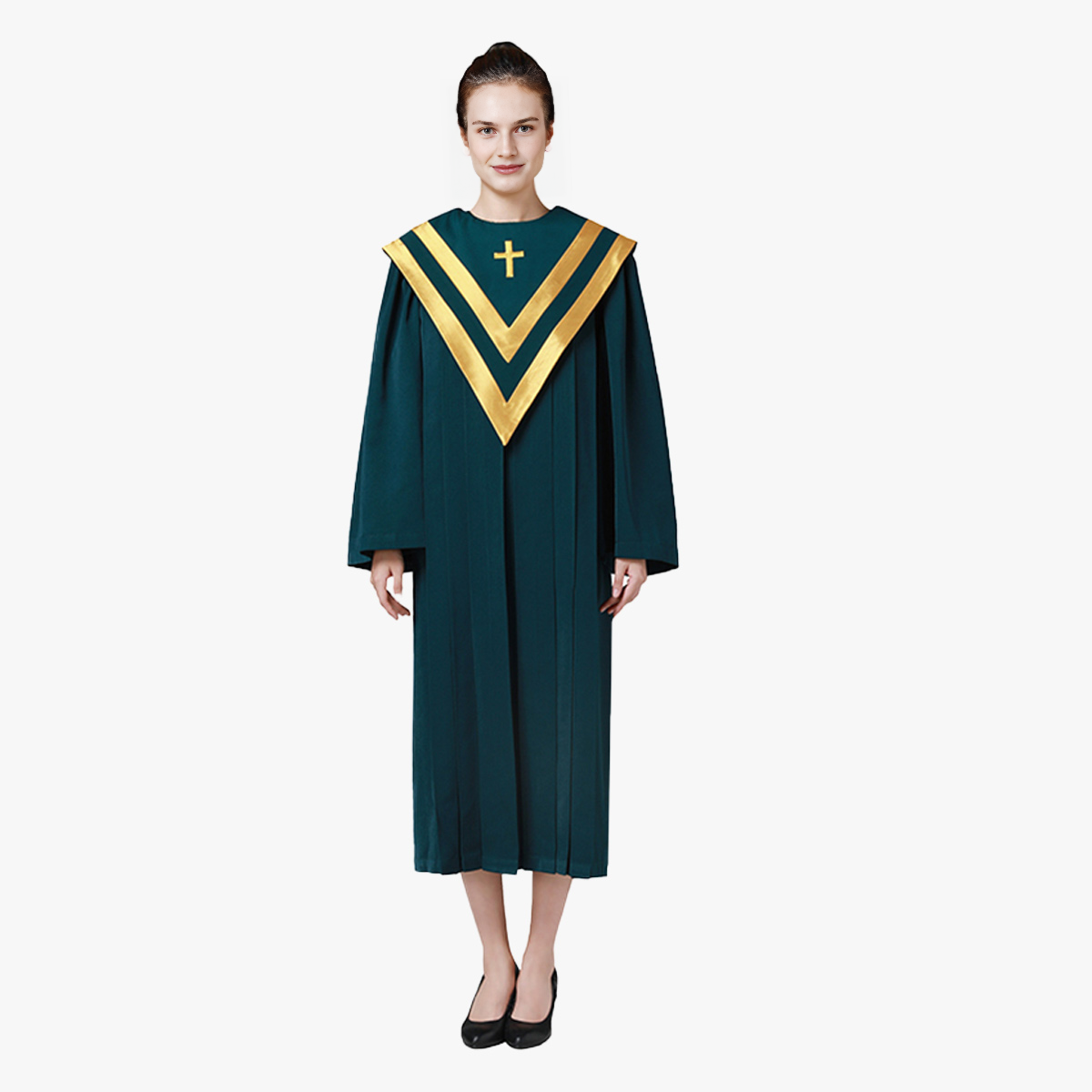 European style colorful new church staff ceremonial clothing cross embroidered clothing detachable double V-neck shawl