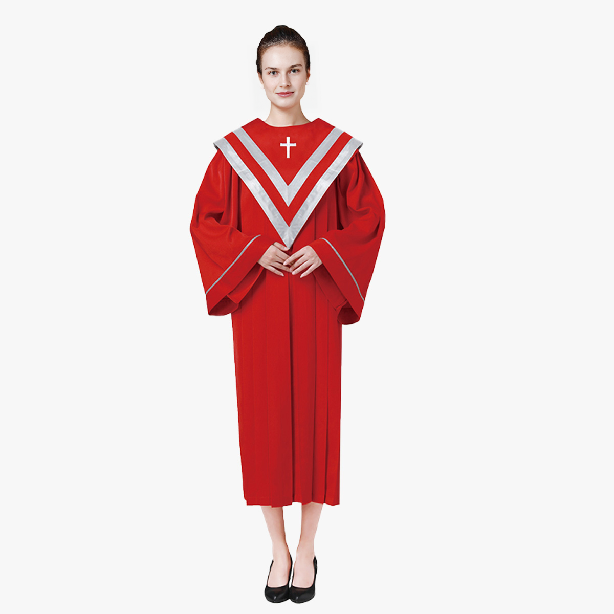 Colorful new church staff ceremonial clothing cross exquisite embroidery clothing detachable double V-neck shawl