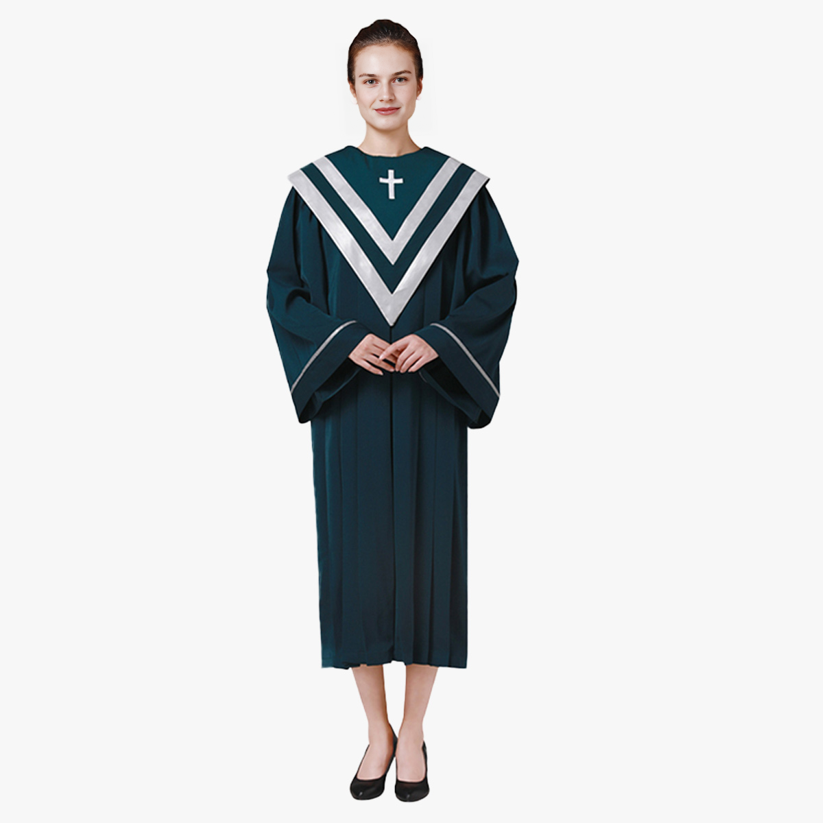 Colorful new church staff ceremonial clothing cross exquisite embroidery clothing detachable double V-neck shawl