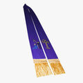 Roman Catholic priest praying confession called priest purple tie cross gold embroidery - EPHOD