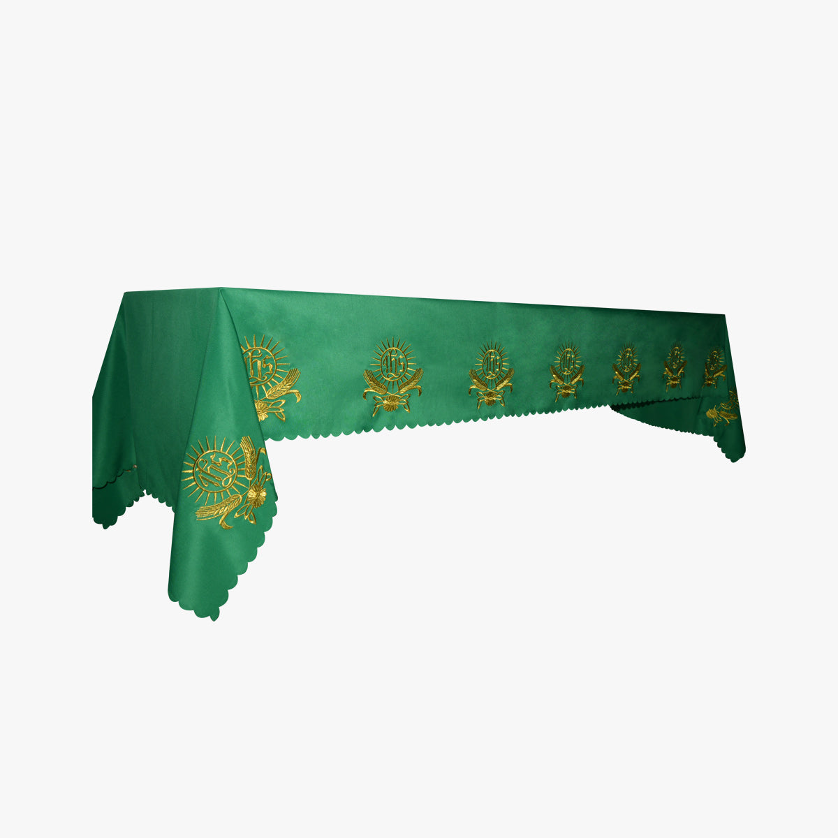Catholic Mass tablecloth tablecloth liturgical tablecloth Mass altar cloth exquisite JHS wheat ear embroidery communion tablecloth green - EPHOD