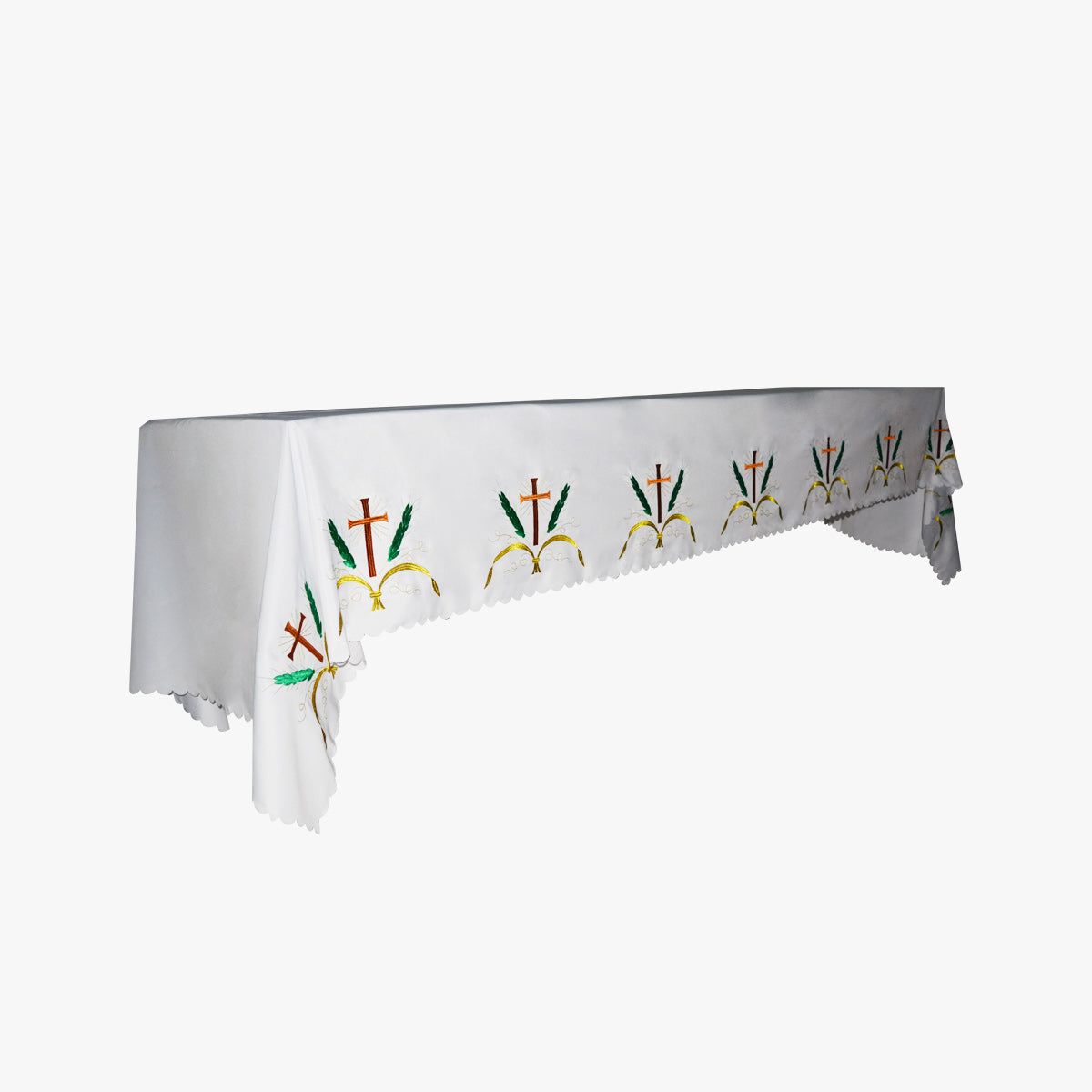Catholic Mass tablecloth tablecloth liturgical tablecloth Mass altar cloth exquisite cross wheat ear embroidery communion tablecloth white - EPHOD