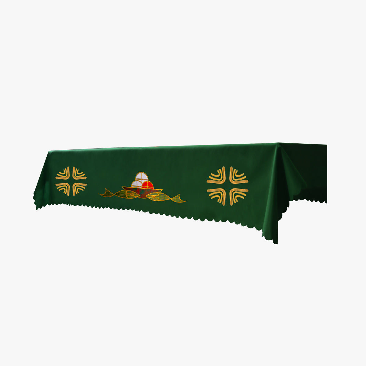 Mass tablecloth tablecloth ceremonial tablecloth mass altar cloth exquisite church five loaves and two fishes embroidered communion tablecloth green - EPHOD
