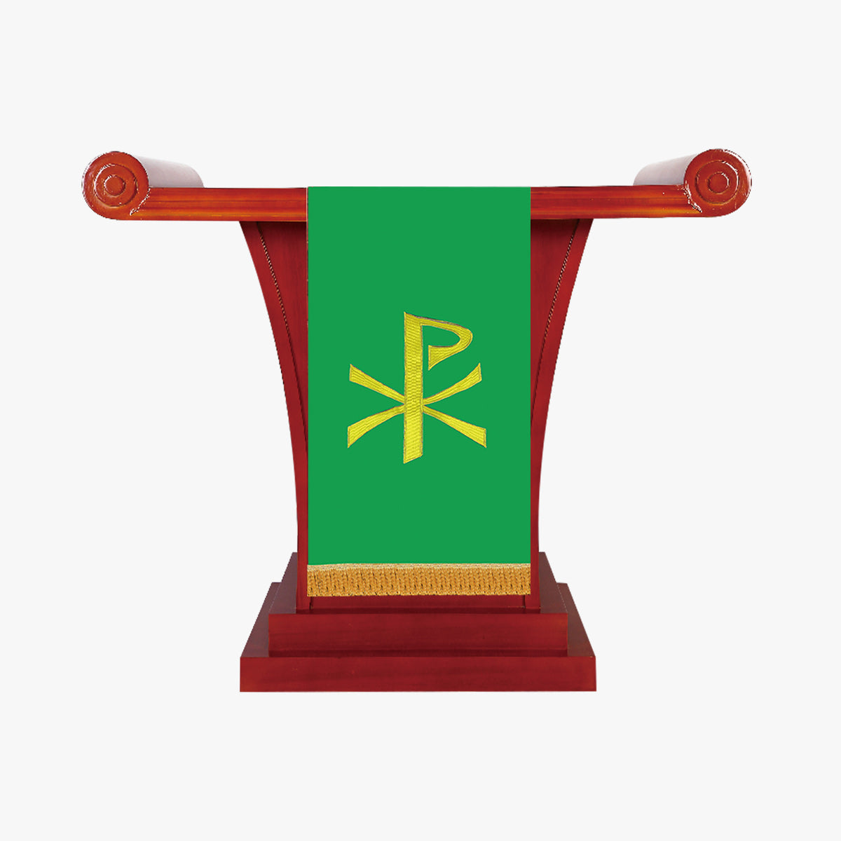Church church activities and worship sacred ceremony pulpit tablecloth Jesus Christ exquisite embroidery green