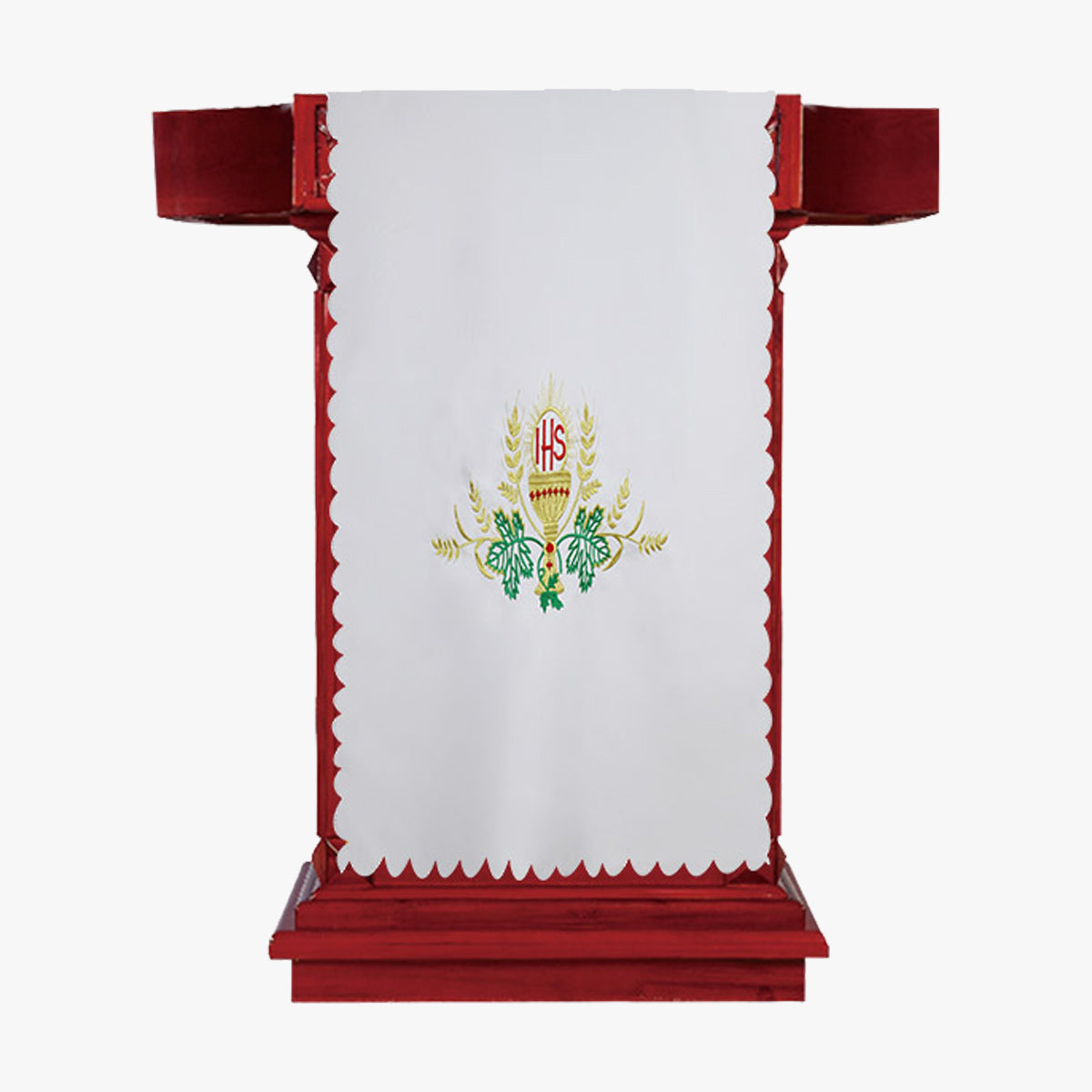 Church Church Events and Worship Sacred Ceremony Pulpit Table Cloth JHS Holy Grail Exquisite Embroidery White