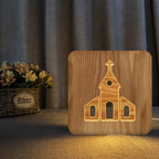 Christian holy gift night light Jesus image hollow carving night light ornaments