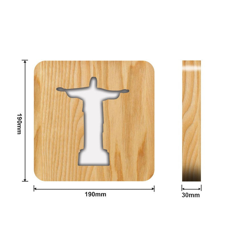 Christian holy gift night light Jesus image hollow carving night light ornaments - EPHOD