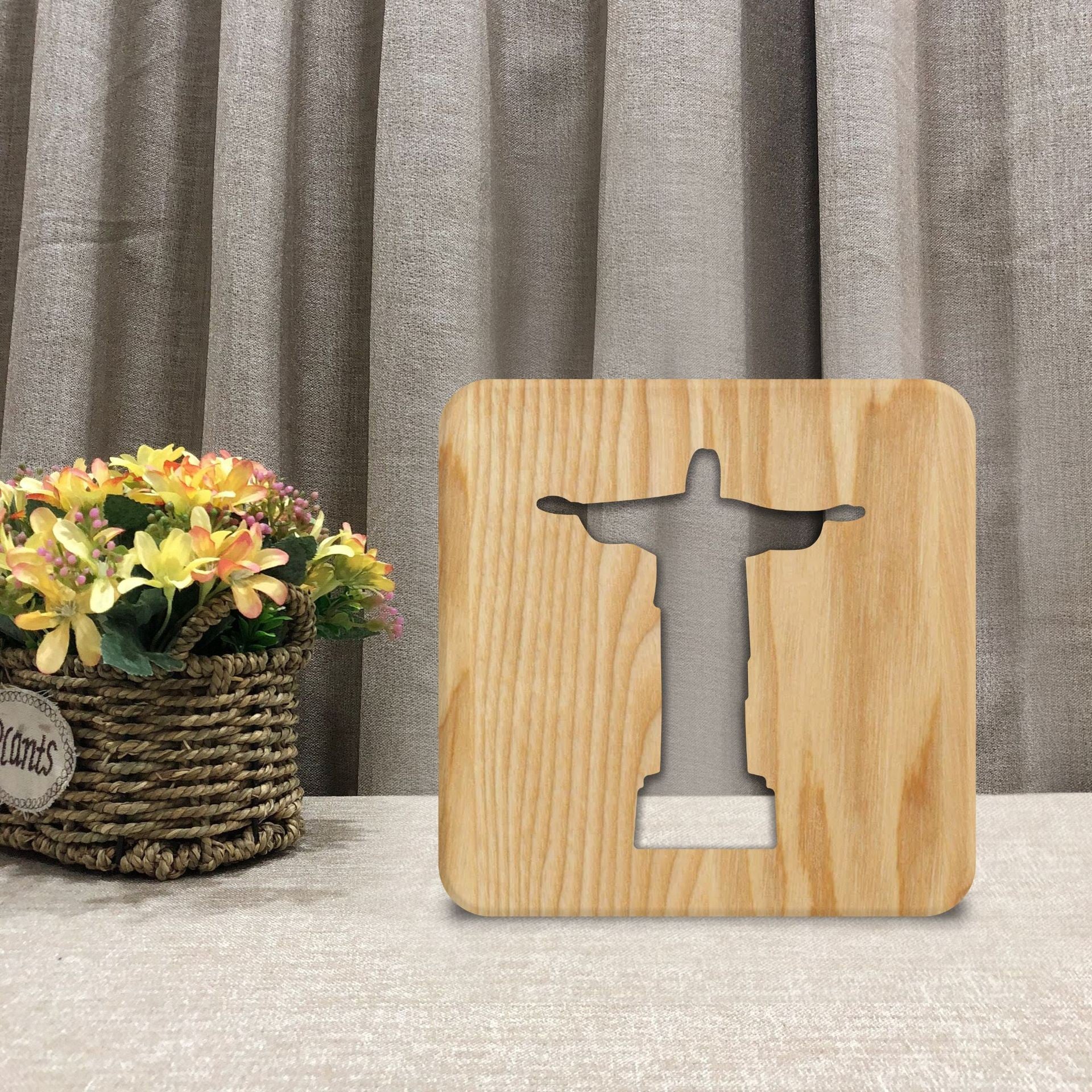Christian holy gift night light Jesus image hollow carving night light ornaments